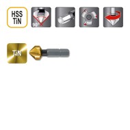 Tesitoare 90 grade, HSS-TiN, prindere bit 1-4, tip scurt, RUKO
