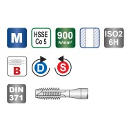 Tarozi de masina, universali, HSS-E, filet metric, DIN 371-376, VOLKEL