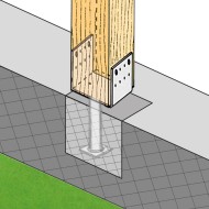 Papuc de reazem reglabil - Vario, fixare cui ancora Ø4 / surub Ø8 pentru lemn, perforatii Ø5, Ø13.5 mm, Rocast