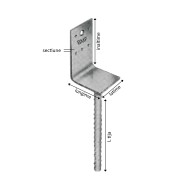 Papuc de reazem, tija striata Ø16, fixare cui ancora Ø4 mm, perforatii Ø5, Ø13.5 mm, Rocast