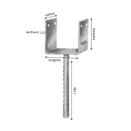Papuc de reazem, fixare cui ancora Ø4 / bolt, perforatii Ø5, Ø13.5 mm, Rocast