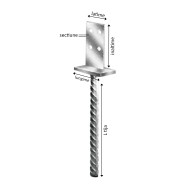 Papuc de reazem, tija striata Ø20 mm, fixare surub Ø8 mm, perforatii Ø8.5 mm , Rocast