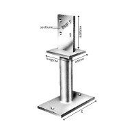 Papuc de reazem, tija striata Ø42 mm, fixare surub Ø8 mm / bolt, perforatii Ø8.5 mm, Rocast