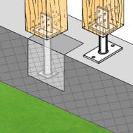 Papuc de reazem, tija striata Ø42 mm, fixare surub Ø8 mm / bolt, perforatii Ø8.5 mm, Rocast