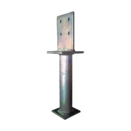 Papuc de reazem, tija striata Ø42, teava suport Ø42 mm, fixare șurub Ø8 / bolț, perforatii 4 x Ø8.3 mm, Rocast