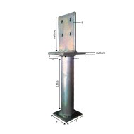 Papuc de reazem, tija striata Ø42, teava suport Ø42 mm, fixare șurub Ø8 / bolț, perforatii 4 x Ø8.3 mm, Rocast