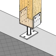 Papuc de reazem reglabil - Vario, fixare cui ancora Ø4 / surub Ø8 pentru lemn, perforatii Ø5, Ø11, Ø13.5 mm, Rocast