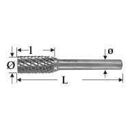 Freza biax forma A, cilindrica, fara dantura frontala, carbura de wolfram (CB), RUKO