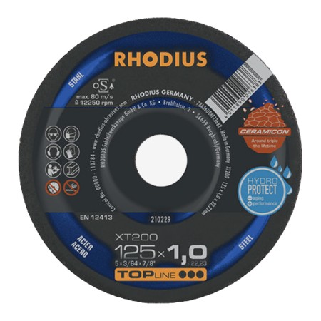 Disc abraziv pentru debitat otel - XT200, RHODIUS
