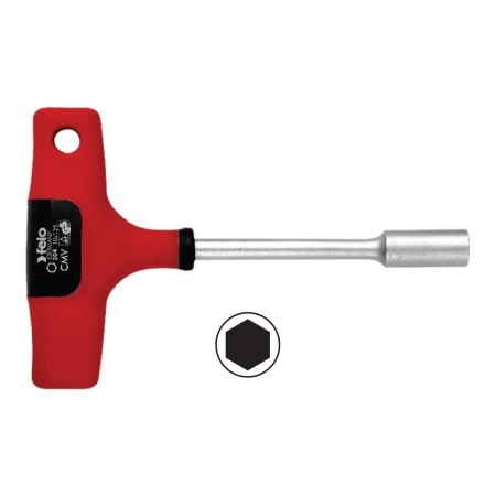 Surubelnita cu maner  T, tipul Locas HEX 1|4 inch pentru bits 338, varf 1, 4 , L 125 mm, s - mm, Felo