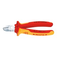 Cleste diagonal - Knipex clasic, cu suprafata cromata si manson bicomponent VDE 1000 V, taiere Ø 4.0 / 1.6 / - mm, Knipex