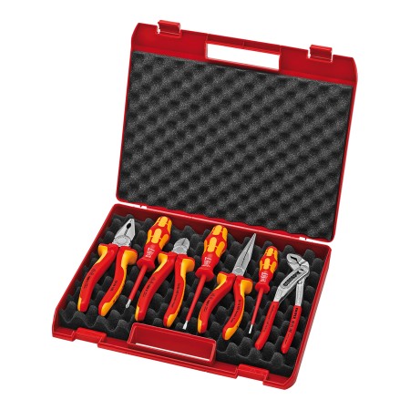 Trusa compacta VDE - 4 clesti (combinat/radior/diagonal/instalatori) - 2 surubelnite (Slot/Philips), Knipex