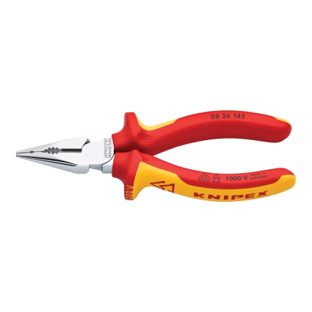 Cleste cu suprafata cromata si manere cu manson bicomponent VDE 1000 V, L 145 mm, taiere Ø 3.0 / 2.0 / 8.0 mm / 16.0 mm², Knipex