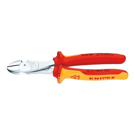 Cleste diagonal ''Heavy-Duty'', cu suprafata cromata si manere cu manson bicomponent VDE 1000 V, Knipex