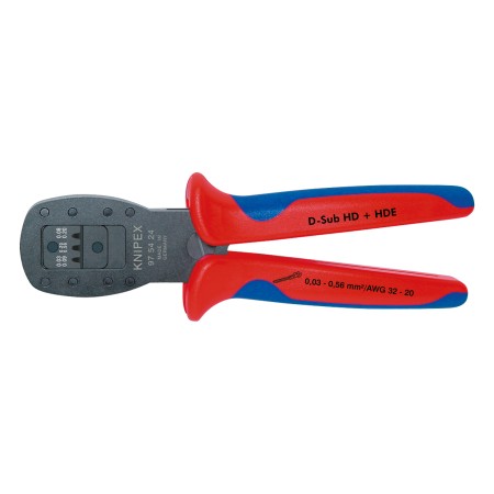 Cleste de sertizare laterala pentru micro-pini terminali,cu sertizare in forma "F", Knipex