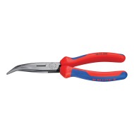 Cleste radio cu falci semi-rotunde, inclinate la 40° si varf ascutit, cu strat protector negru, mansone bicomponente, Knipex