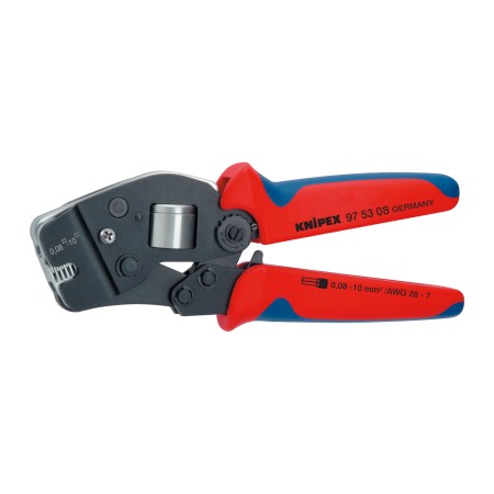 Cleste de sertizare frontala, forma patrata, cu auto-reglare pentru pini terminali 0.08 – 10.0 mm², Knipex