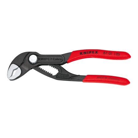 Cleste Cobra, strat protector gri lustruit si manere din plastic anti-alunecare, L 125 mm, 13 pozitii, Knipex