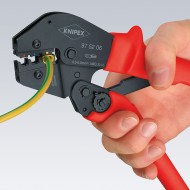 Cleste de sertizat pentru conectori inelari izolati si mufe pentru imbinare, sertizare forma Ovala, AWG 20 - 10, Knipex