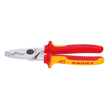 Cleste de taiat cabluri cu muchii de taiere duble, VDE 1000 V, L 200 mm, taiere Ø 20mm / 70 mm², AWG 2/0, Knipex