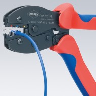 Cleste PreciForce de sertizat pentru conectori plati neizolati, capacitate 0.5-1 / 1.5-2.5 / 4-6 mm², forma sertizare "F", Knipex