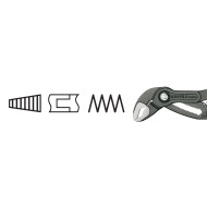 Cleste Cobra-matic, manere cu manson din plastic anti-alunecare, Ø 2 | 50 inch/mm, L 250 mm, s 46 mm, 25 pozitii, Knipex