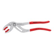Cleste prindere tevi cu suprafata cromata cu protectie de plastic pentru falci si manere cu manson din plastic, Knipex