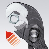 Cleste cheie pentru piulite cu strat protector gri lustruit si manere, ³/8  - 1 ¹/4 | 10-32 inch/mm, 15 pozitii, Knipex