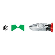 Cleste diagonal pentru electromecanica, Strat protector negru lustruit si manere cu manson din plastic, L 125 mm, Knipex