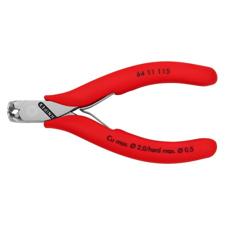 Clesti de taiere frontala pentru electronisti, suprafata lustruita si manere cu manson din plastic, L 115 mm, Knipex