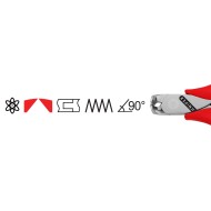 Clesti de taiere frontala pentru electronisti, suprafata lustruita si manere cu manson din plastic, L 115 mm, Knipex