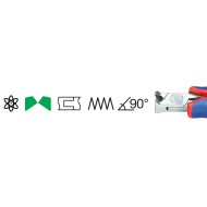 Clesti de taiere frontala pentru electronisti, suprafata oglinda lustruita si manere cu manson bicomponent, L 115 mm, Knipex