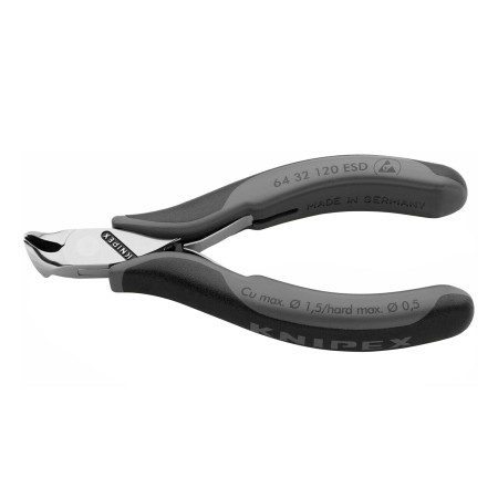 Clesti de taiere frontala pentru electronisti, ESD, L 120 mm, unghi de indoire al falcilor 15°, Knipex