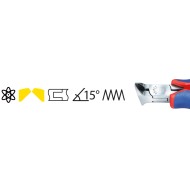 Clesti de taiere frontala pentru electronisti, suprafata oglinda lustruita si manere cu manson bicomponent, L 120 mm, Knipex