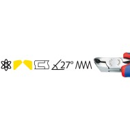 Clesti de taiere frontala pentru electronisti, suprafata oglinda lustruita si manere cu manson bicomponent, L 115 mm, Knipex