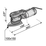 Set masina orbitala cu suport delta ODE 2-100 EC, 260 W, 8000 - 12000 rpm, 100 x 150 mm placa de slefuit, Flex