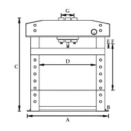 Presa hidraulica de atelier, model WPP 10 TE, forta de presare 10 tone, cursa piston 175 mm, Ø piston 40 mm, UNICRAFT