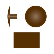 Capacele din plastic Ø12 mm cu picior cilindric, plastic, colorat, Rocast