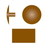 Capacele din plastic Ø12 mm cu picior cilindric, plastic, colorat, Rocast