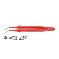 Pensete de precizie izolate, varf inclinat, varfuri ascutite si striate, Knipex