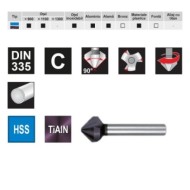 Set tesitoare C 90° HSS TiAIN, rectificate; DIN 335, Ruko