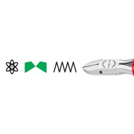 Cleste diagonal pentru electronisti, cap rotund suprafata lustruita si manere cu manson din plastic, Knipex