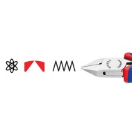 Cleste diagonal pentru electronisti, suprafata lustruita si manere cu manson bicomponent cu taiere fara inclinare, Knipex