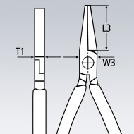 Cleste cu falci rotunde, scurte, cu strat negru protector lustruit si manere cu manson din plastic, Knipex
