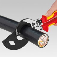 Cleste cu clichet (3 trepte) pentru taierea cablurilor de Cu si Al (60 mm), cu manson bicomponent VDE 1000 V, L 320, Knipex