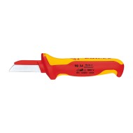Cutter pentru cabluri, maner bicomponent cu izolatie VDE si protectie superioara, L 180 mm, L lama 50 mm, Knipex