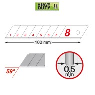 Lama Cutter profesional, model HEAVY DUTY 18 mm, tip LB, 10 bucati, Olfa