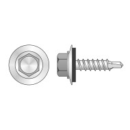 Surub autoforant cap hexagonal si saiba cauciucata,  Ø16 mm, otel , zincat, pentru prindere pe constructii din lemn, Rocast