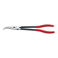 Cleste cu falci semi-rotunde lungi subtiri cu profil ondulat, 45°, cu strat negru protector lustruit, manson din plastic, Knipex
