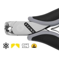 Cleste de taiere frontala pentru electronisti, cu protectie la descarcare electrostatica, varf la 90°, L 115 mm, Knipex